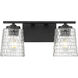 Saben 2 Light 15 inch Matte Black Vanity Light Wall Light